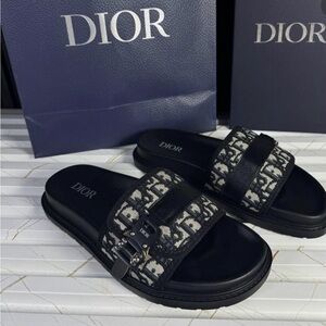 Dior Monogram Black Slides